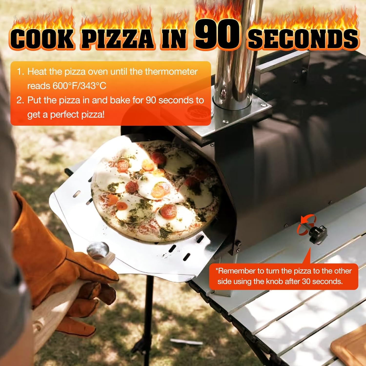 Portable pizza oven lifestyle — picnic camping beach backyard