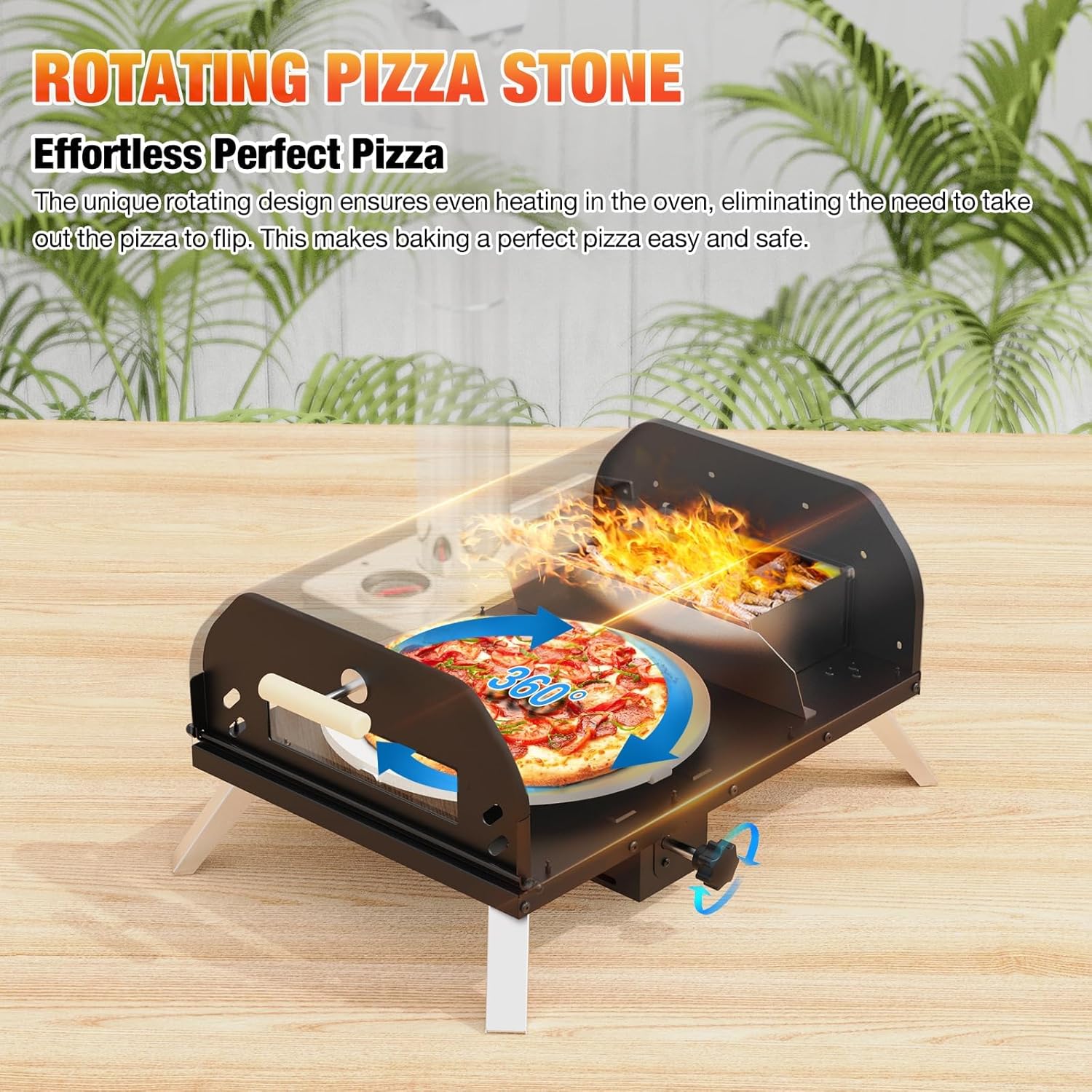 360° rotating pizza stone